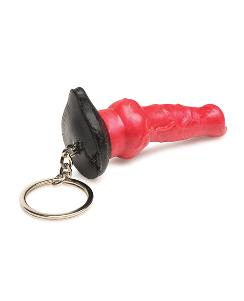 Close-up on the base with the keychain firmly affixed to the base of the Creature Cocks Hell-Hound Key Chain | Kinkly Shop
