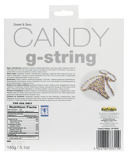 Backside of the Candy G-String packaging | Kinkly Shop