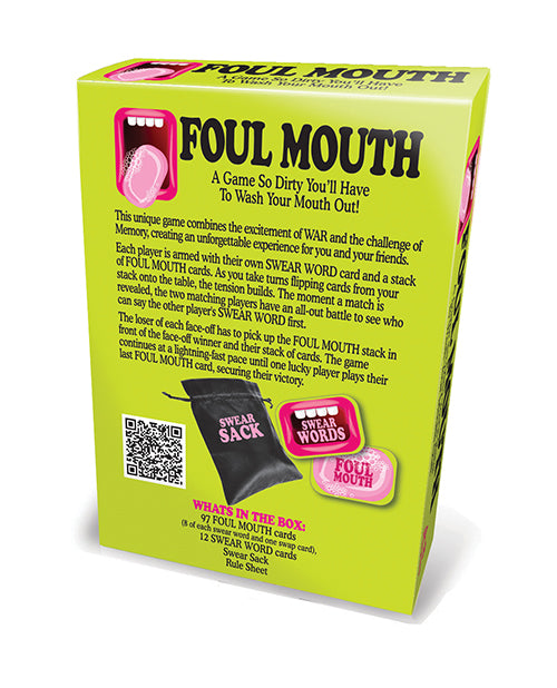 Backside of the packaging of the Foul Mouth| Kinkly Shop