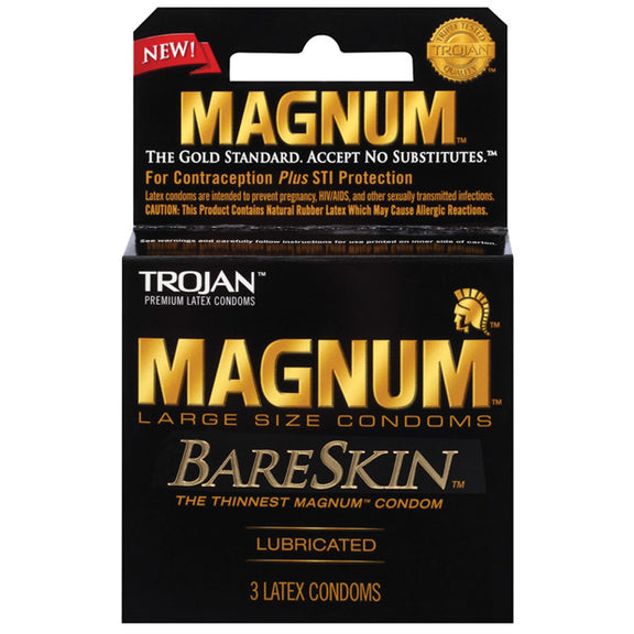 3 pack of Trojan Magnum Bareskin | Kinkly Shop