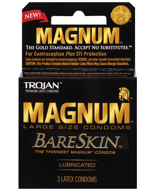 3 pack of Trojan Magnum Bareskin | Kinkly Shop