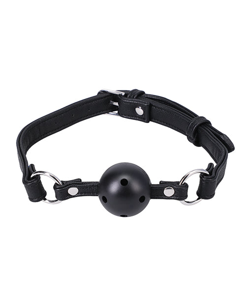 The In A Bag Ball Gag facing the camera, showcasing all of the holes in it designed to make it easily breathable. | Kinkly Shop