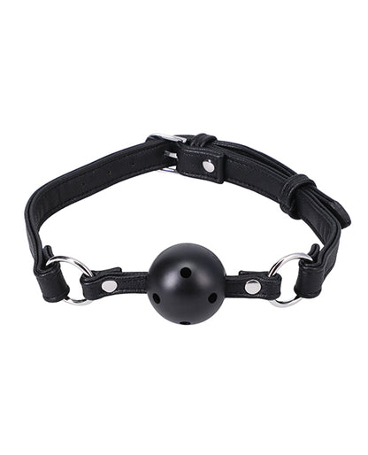 The In A Bag Ball Gag facing the camera, showcasing all of the holes in it designed to make it easily breathable. | Kinkly Shop