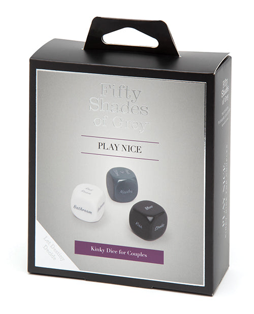The packaging for the Fifty Shades of Grey Kinky Dice | Kinkly Shop