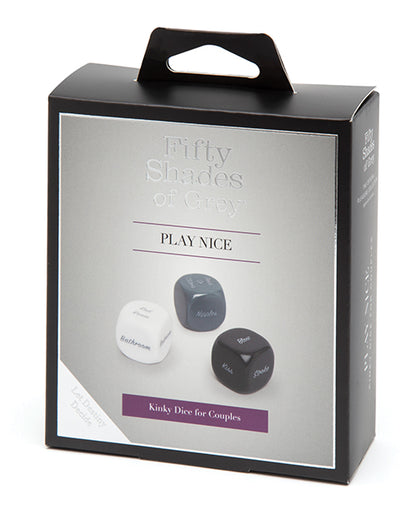 The packaging for the Fifty Shades of Grey Kinky Dice | Kinkly Shop