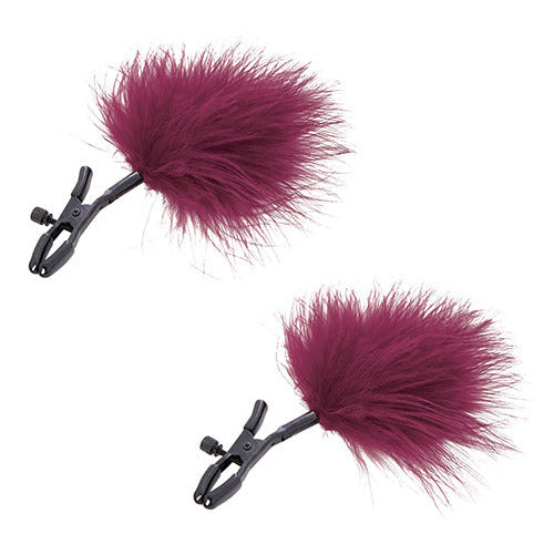 Sportsheets Enchanted Feather Nipple Clamps in front of a plain white background | Kinkly Shop