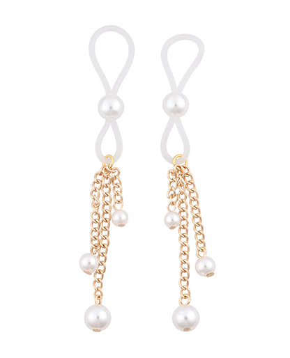 The Sportsheets Pearl Nipple Ties in front of a plain white background | Kinkly Shop