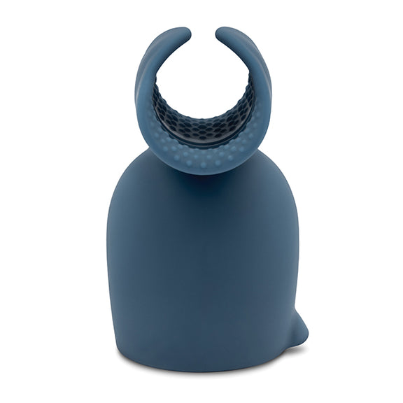 The Le Wand Stroke Attachment in front of a plain white background. This "down the tunnel" view of the attachment showcases the noduled interior texture on the attachment. | Kinkly Shop