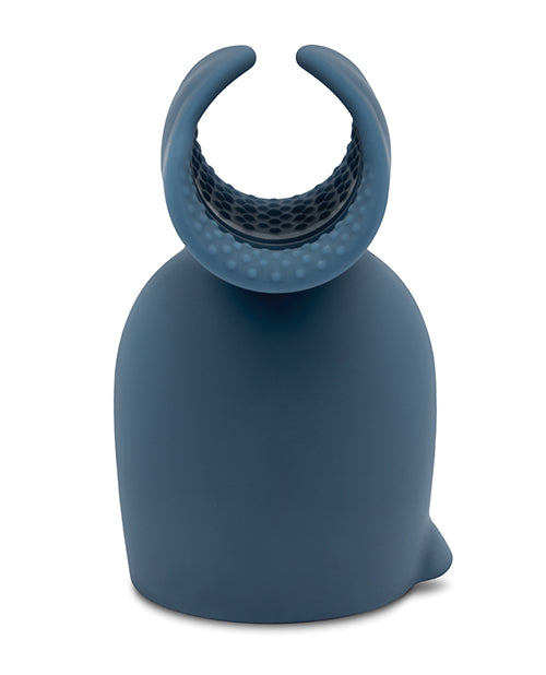 The Le Wand Stroke Attachment in front of a plain white background. This "down the tunnel" view of the attachment showcases the noduled interior texture on the attachment. | Kinkly Shop