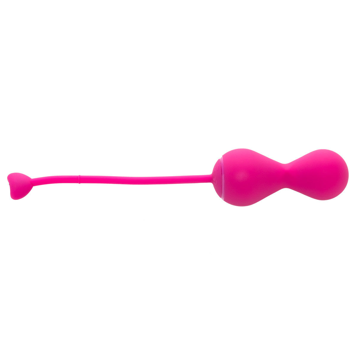 Lovelife Krush in pink laying flat, showcasing how long the tail is. It has a very long retrieval string for easier use. | Kinkly Shop