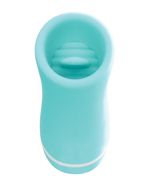 Close-up on the flicking tongue and textured chamber inside of the tip of the VeDO Liki| Kinkly SHop