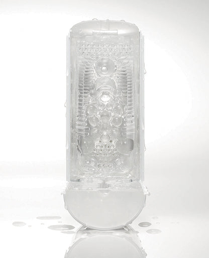 The white Tenga Flip Hole stroker flipped open to showcase the interior texture. | Kinkly Shop