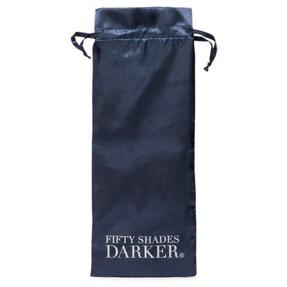 Included drawstring storage bag for the Fifty Shades Darker: Oh My. It says "Fifty Shades Darker" in very large letters and would not be discreet. | Kinkly Shop