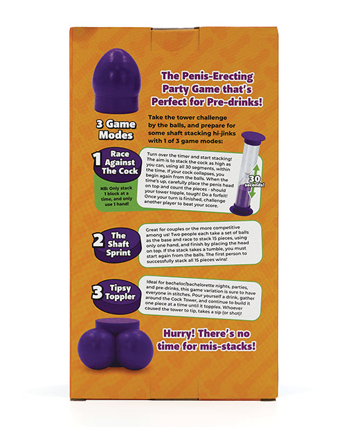 The backside of the packaging showcasing the 3 games included with Play Wiv Me Cock Tower game | Kinkly Shop