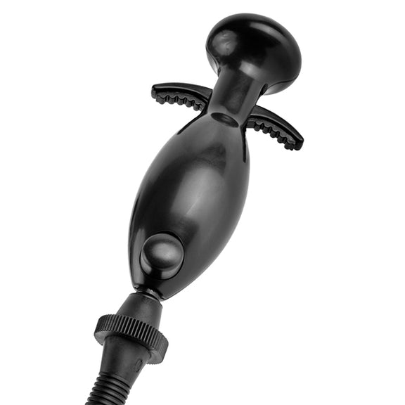 Close-up on the inflation pump that allows you to remove air from the pump chamber. | Kinkly Shop