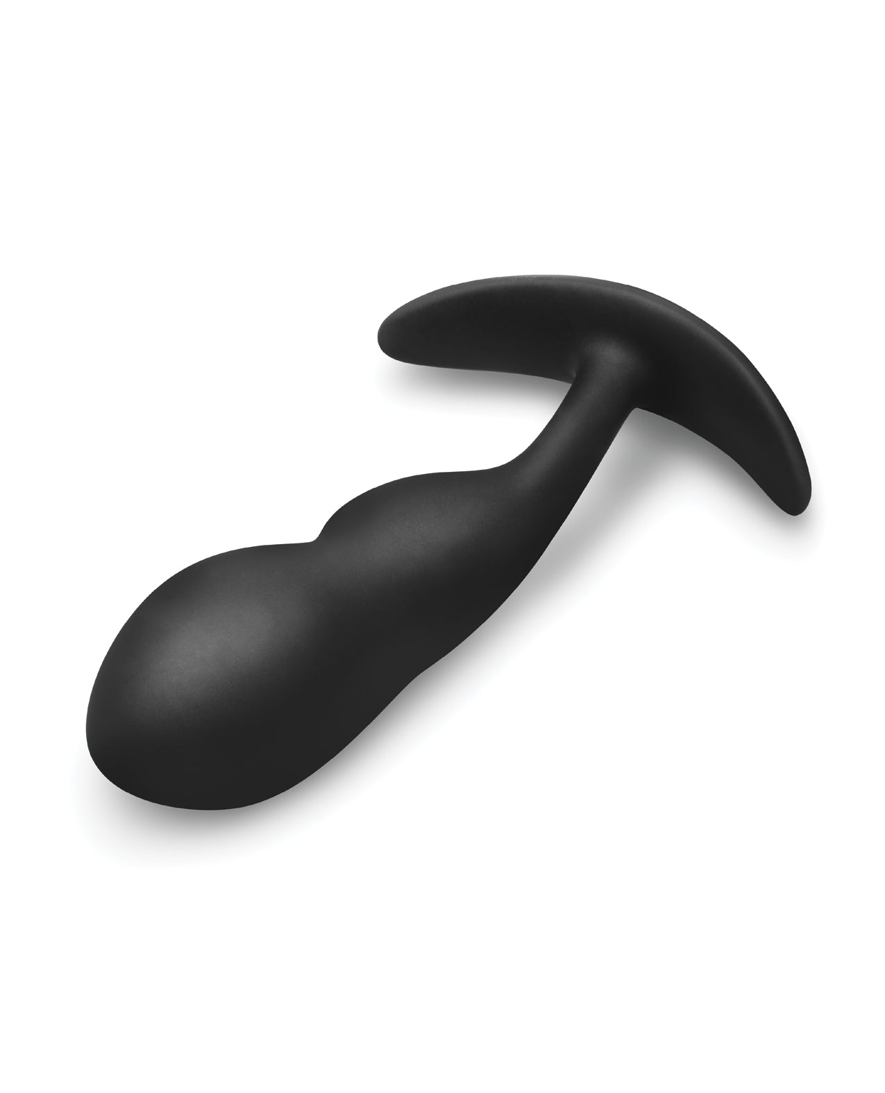 The B-Vibe Remote Control P-Spot Snug Plug in Black. The plug has a swelling, bulbous tip to help make it easier to make constant prostate contact. | Kinkly Shop