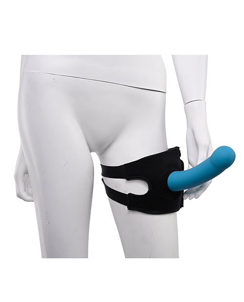 A mannequin wears the Pivot 2-in-1 Forced-O Strap as it has a dildo strapped into it. | Kinkly Shop
