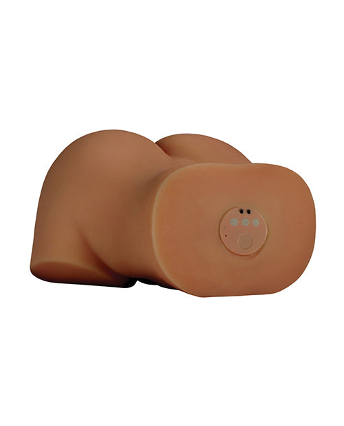 View of the cross-section of the torso of the doll. This is where all of the buttons and charging port stuff is at to control the functions of the Back That Ass Up Automatic Mega Masturbator | Kinkly Shop