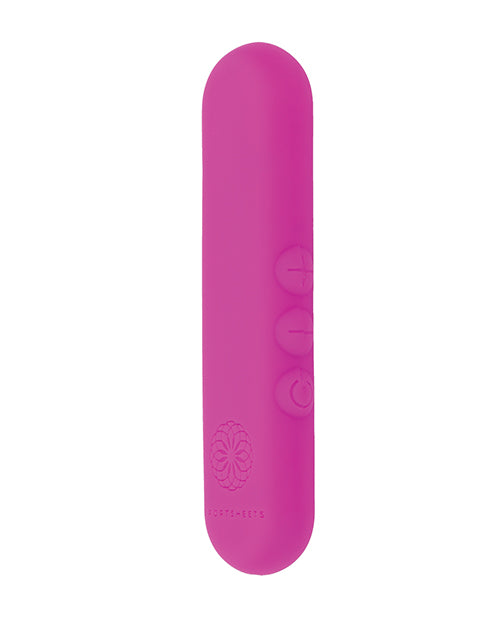 Side view of the flat vibrator showcasing how three buttons to control the toy are located on one of the toy's non-wide sides | Kinkly Shop