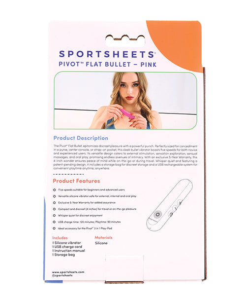Backside of the packaging for the Sportsheets Flat Bullet | kinkly Shop