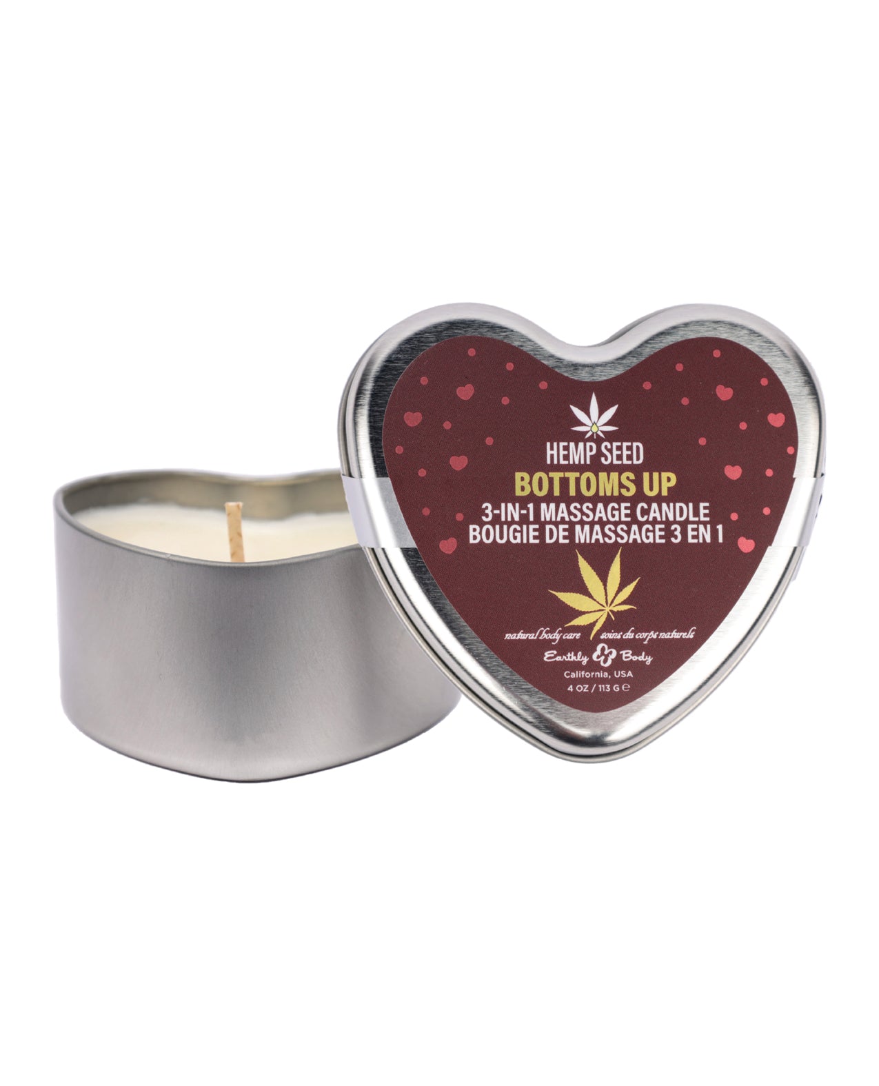 Earthly Body 3-in-1 Massage Heart Candle – Stiletto (4.7 oz)