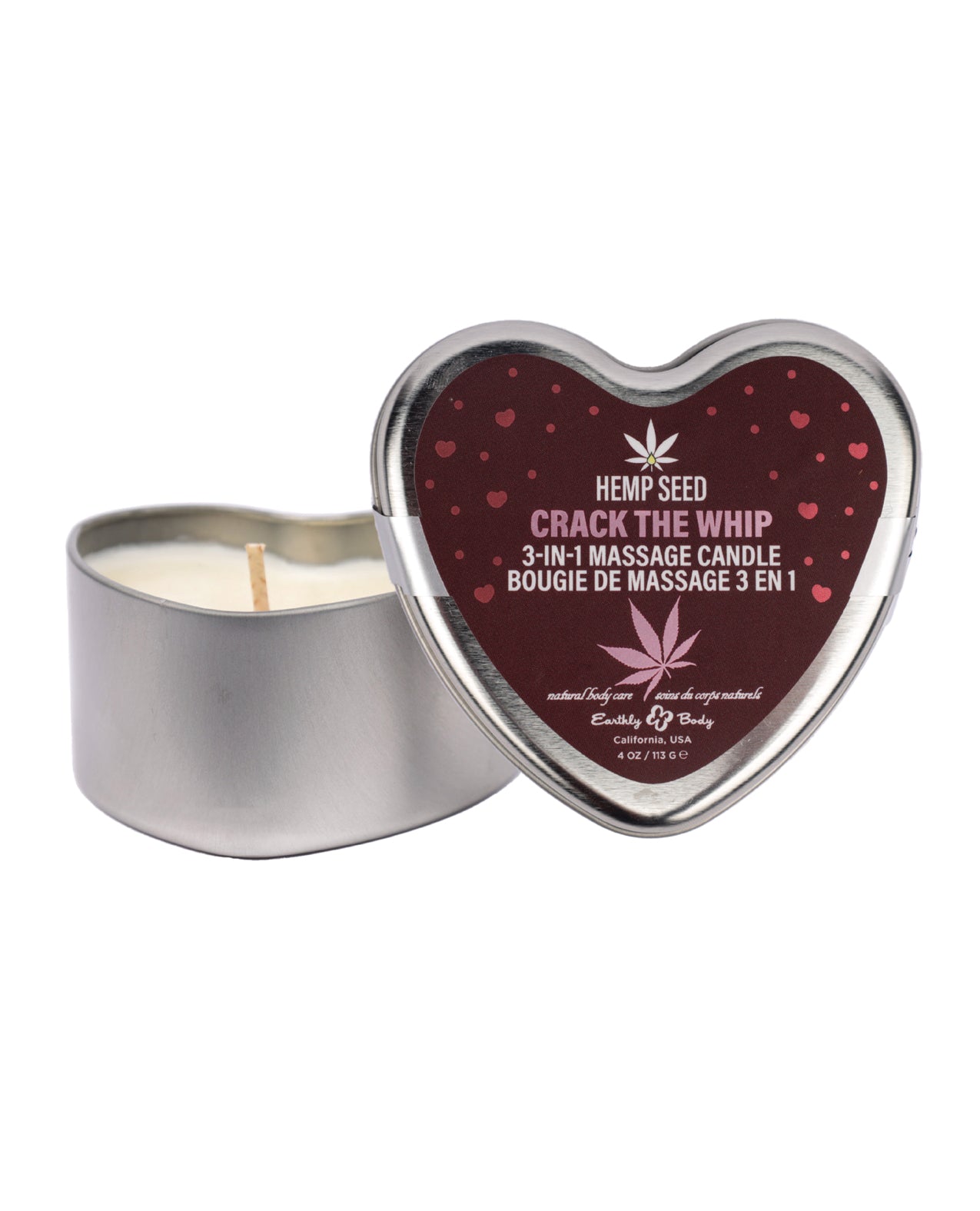 Earthly Body 3-in-1 Massage Heart Candle – Stiletto (4.7 oz)
