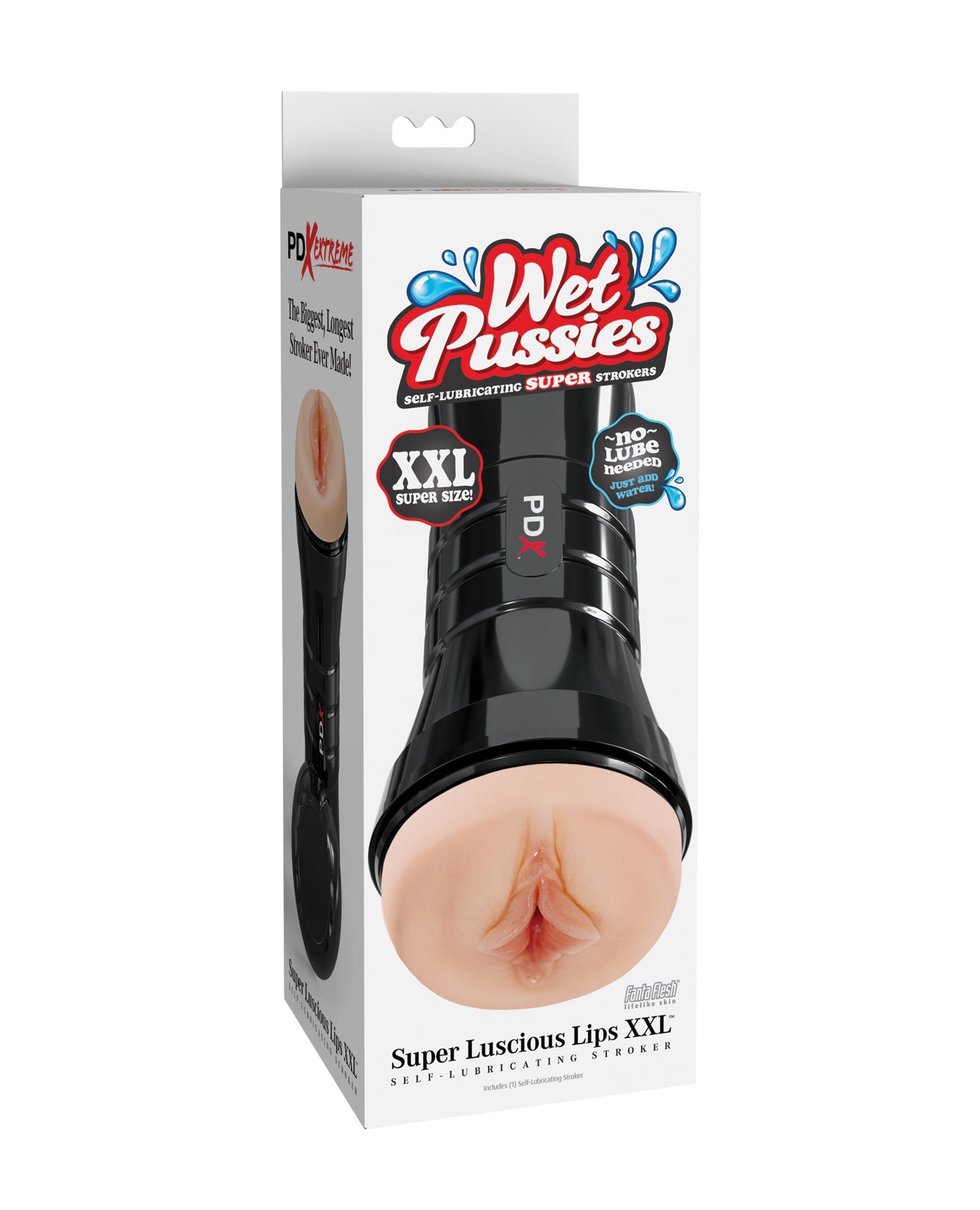 PDX Extreme Wet Pussies Super Luscious Lips XXL Stroker - Brown