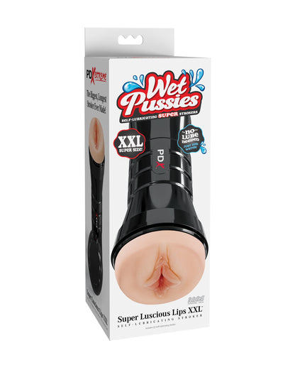 PDX Extreme Wet Pussies Super Luscious Lips XXL Stroker - Brown