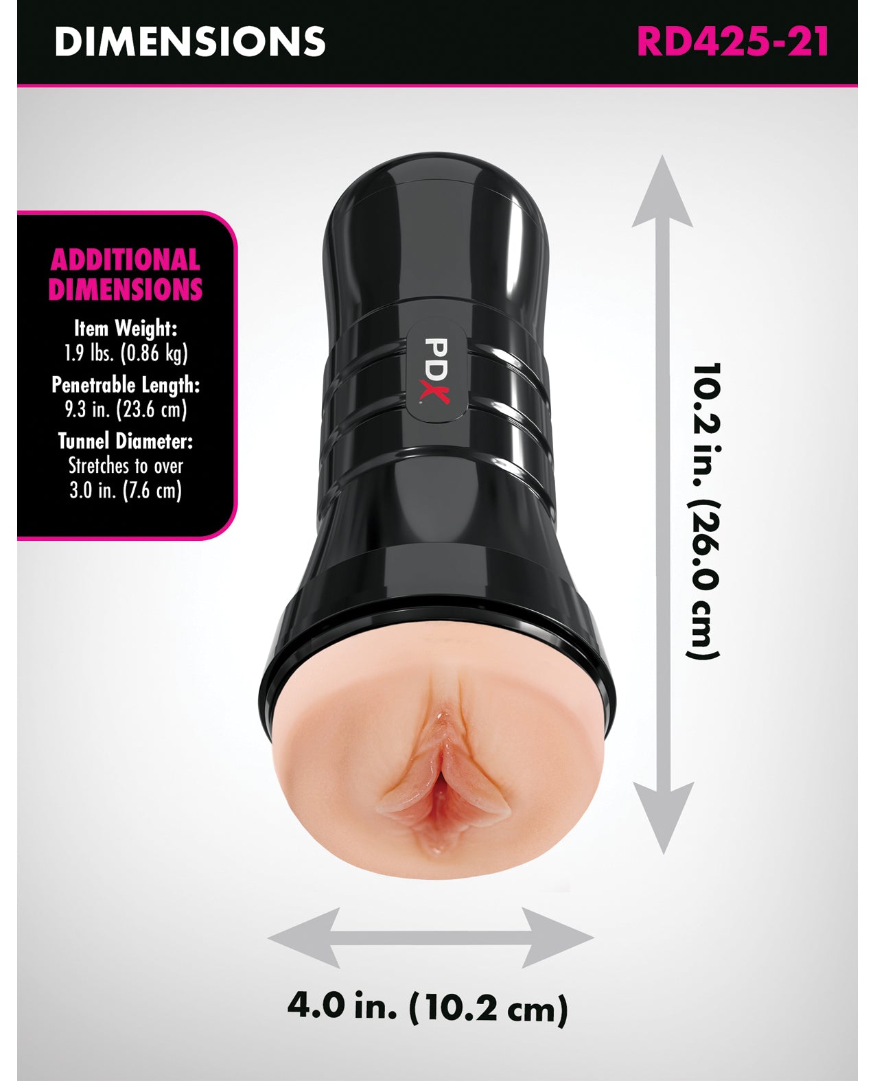 PDX Extreme Wet Pussies Super Luscious Lips XXL Stroker - Brown