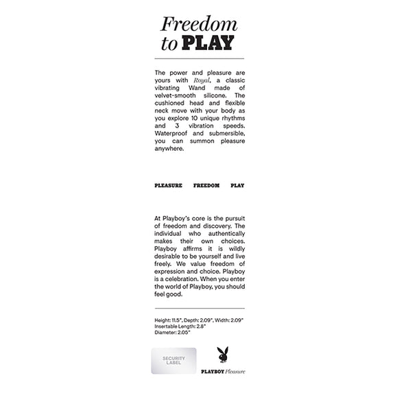 Playboy Pleasure Royal Wand Vibrator - 2 AM