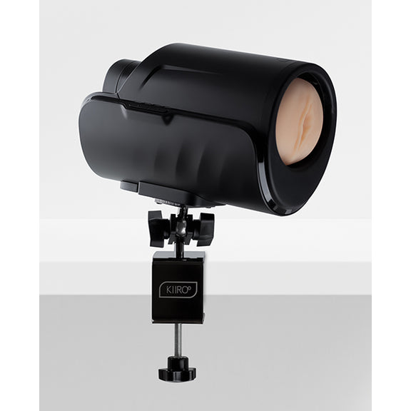 The KIIROO KEON: Table Clamp shown attached to the KEON (not included) to showcase how the accessory works. | Kinkly Shop