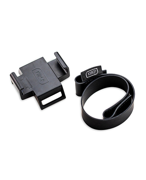 The two parts of the KIIROO KEON Accessory: Phone Holder. There's the strap itself and the plastic phone holder that will hold a phone along the strap. | Kinkly Shop