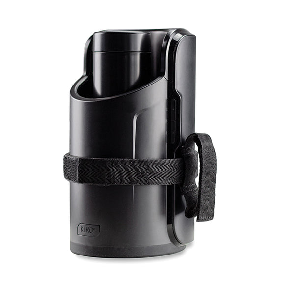 The KIIROO KEON Accessory: Hand Strap wrapped around the KEON, showcasing how it fits around the KEON for easier holding. | Kinkly Shop