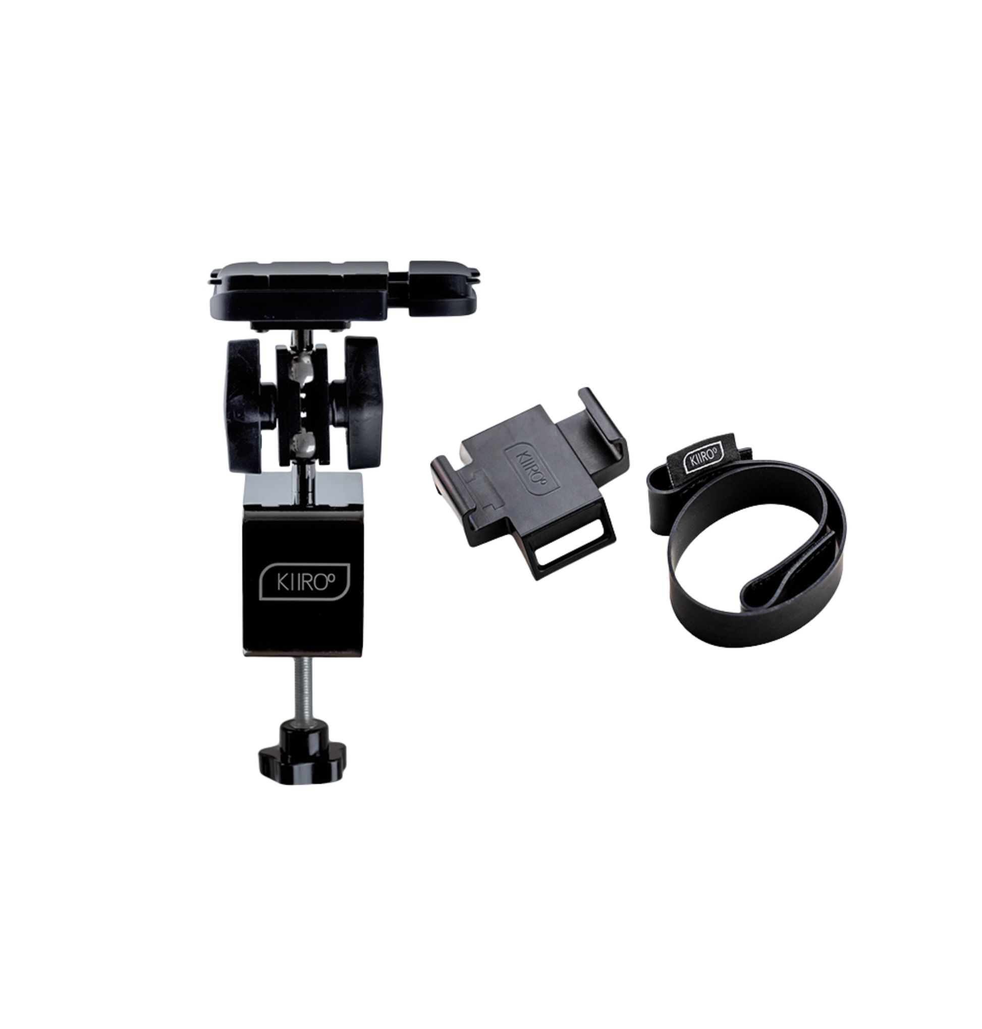 The KIIROO KEON Accessory: Phone Holder bundle that includes the Table Clamp mount as well. | Kinkly Shop