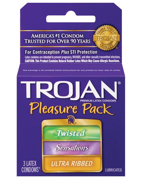 3 pack packaging for the Trojan Pleasure Pack | Kinkly Shop