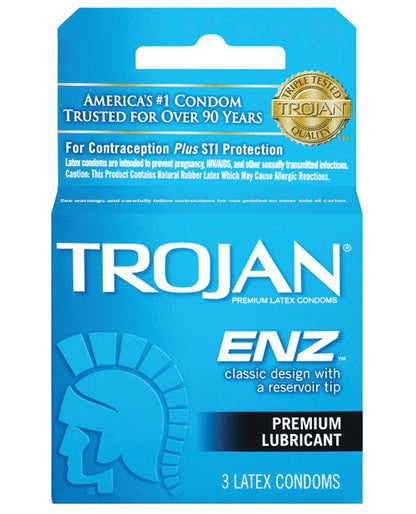 Packaging for the 3 pack of the Trojan ENZ | Kinkly