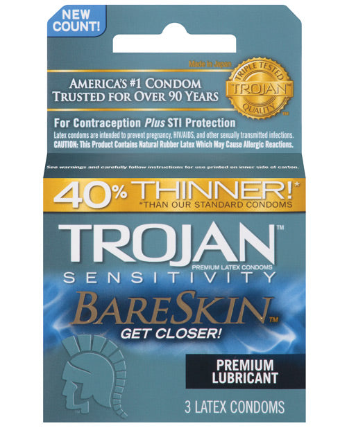 Packaging for the 3 pack of the Trojan Bareskin | Kinkly