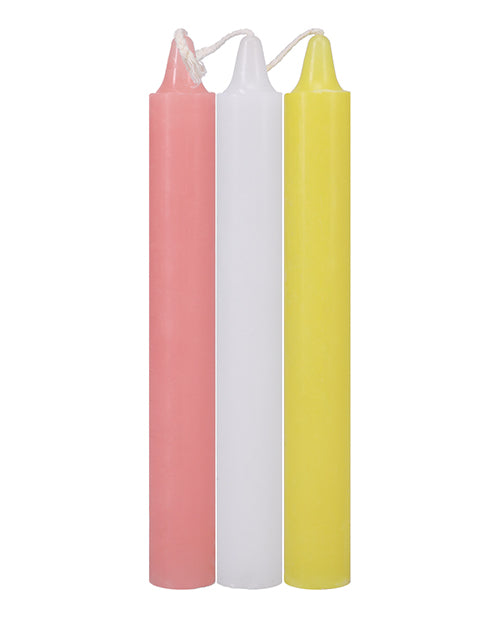 Drip Candles 3-Pack in Pastel pink, white, and yellow | Kinkly Shop