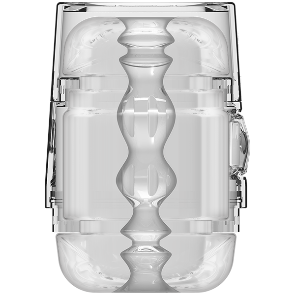 Cross-section of the interior of the Main Squeeze Pop-Off Optix, showcasing the waved diameter changes along the inner tunnel for added sensation. | Kinkly Shop