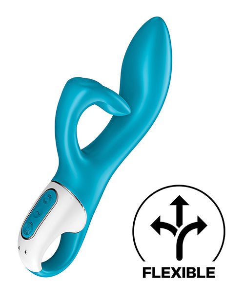 The Satisfyer Embrace Me shown with an illustrated icon that states the toy is flexible | Kinkly Shop