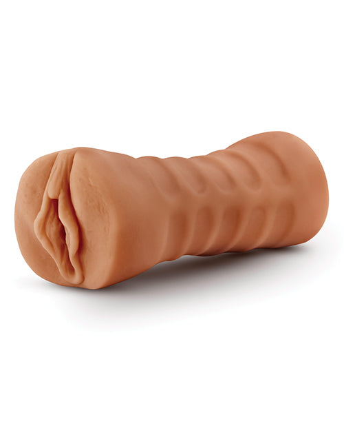 Side view of the Sofia with Vibrator, showcasing the ribbed texture of the exterior to make it easier to grip. | Kinkly Shop