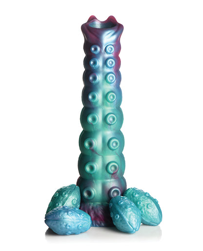 The Creature Cocks Galactic Breeder Ovipositor shown sitting upright, showcasing how the dildo is hollow on the inside. 