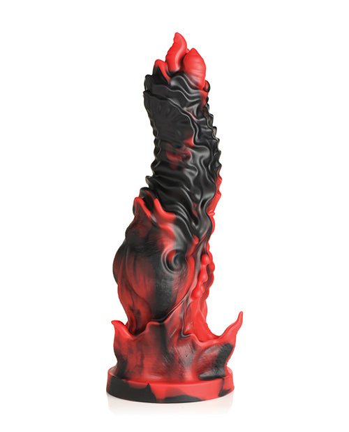 Side view of the Creature Cocks Mephisto. The dildo looks very inspired by flames. | Kinkly Shop
