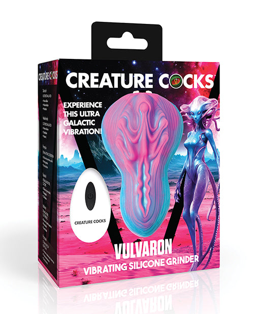 Packaging for the Creature Cocks Vulvaron Remote-Control Vibrating Grinder | Kinkly Shop