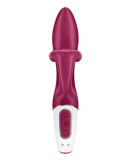 The control panel and 3 buttons on the Satisfyer Embrace Me. The buttons are on the handle of the base. | Kinkly Shop