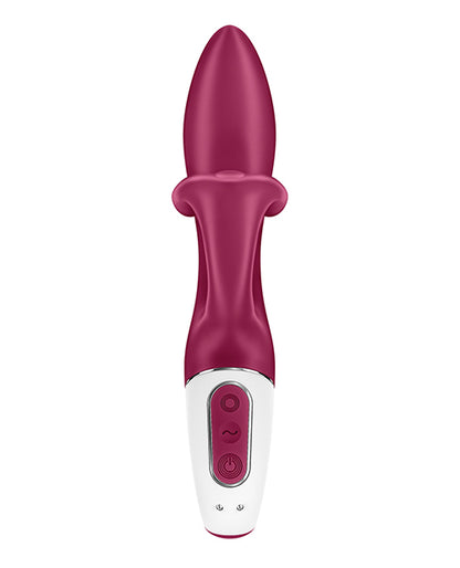 The control panel and 3 buttons on the Satisfyer Embrace Me. The buttons are on the handle of the base. | Kinkly Shop