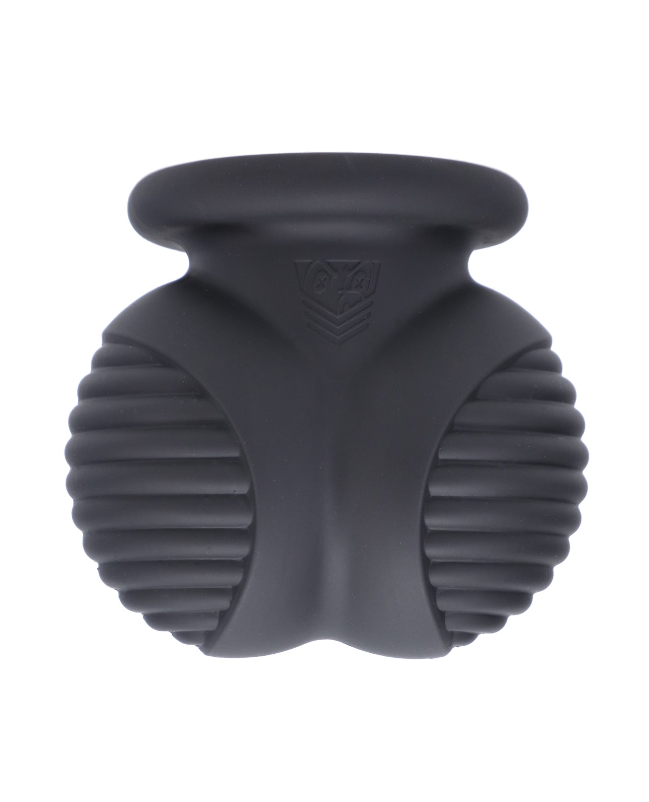 The Fort Troff Ball Bunker in front of a plain white background. Both of the "balls" areas are textured with ribbing. | Kinkly Shop