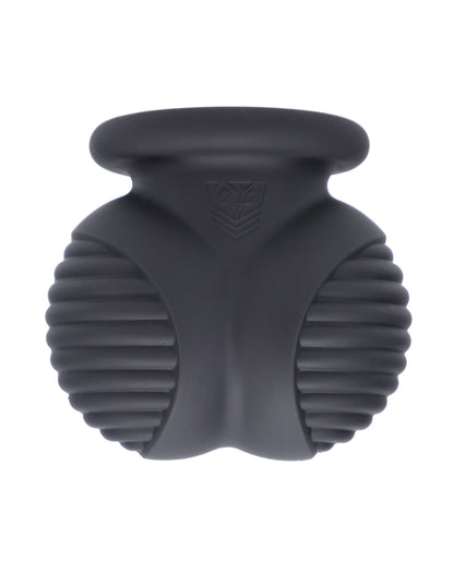 The Fort Troff Ball Bunker in front of a plain white background. Both of the "balls" areas are textured with ribbing. | Kinkly Shop