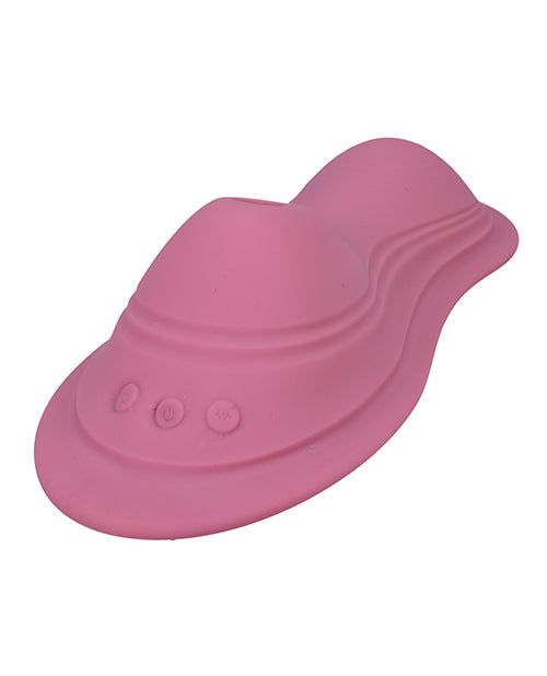 The iRide Pleasure Seat iSuck, showcasing the 3 buttons on the front of the vibe that offer manual control even if you don't have the wireless remote. | Kinkly Shop