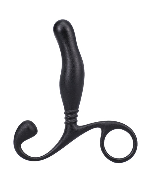 The In A Bag Prostate Massager in front of a plain white background. The massager is extremely thin and has a uniform thickness throughout its insertable shaft. | Kinkly Shop